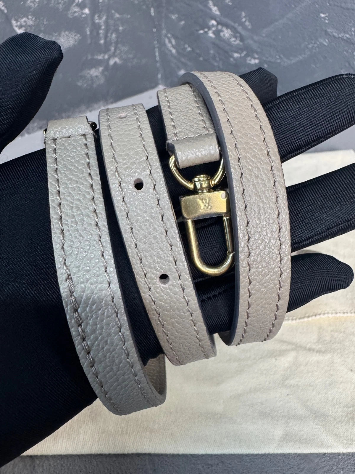 Louis Vuitton Nano Baguette Gray Leather Shoulder Bag For Women