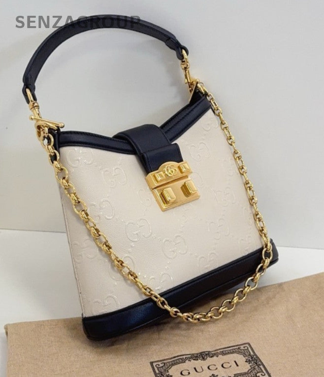 GUCCI GG Up Leather Panda color Shoulder Handbag almost brand new