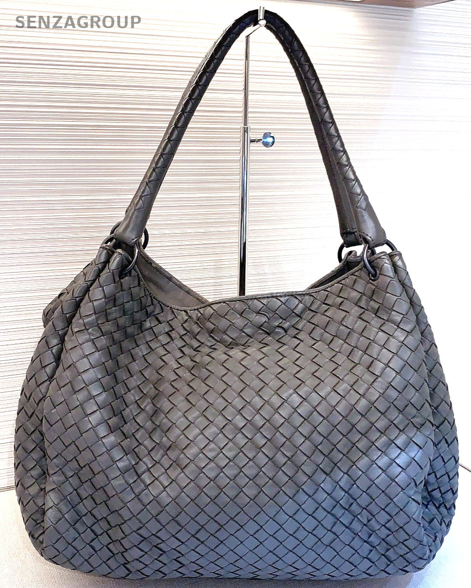 Bottega Veneta Weaving Shoulder Handbag Elephant Gray Women