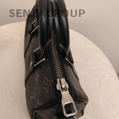 Louis Vuitton Keepall 20 Monogram Handbag Shoulder Bag Black Silver Unisex