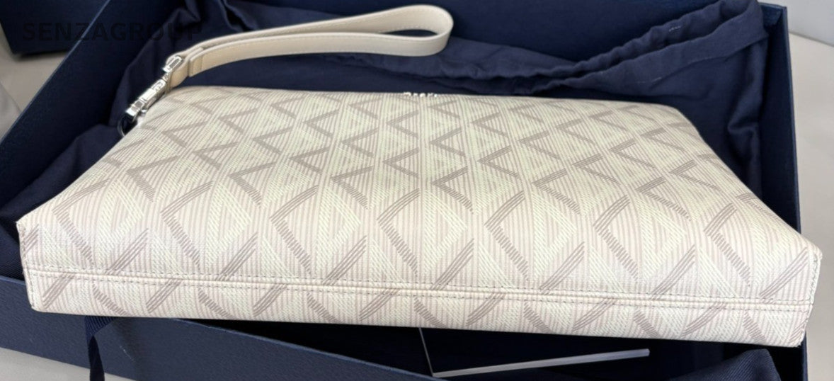 Christian Dior Diamond Clutch Bag Cream Women