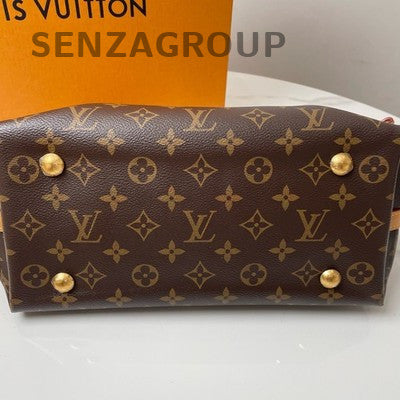 Louis Vuitton Carryall PM Monogram Shoulder Bag Brown Gold Hardware