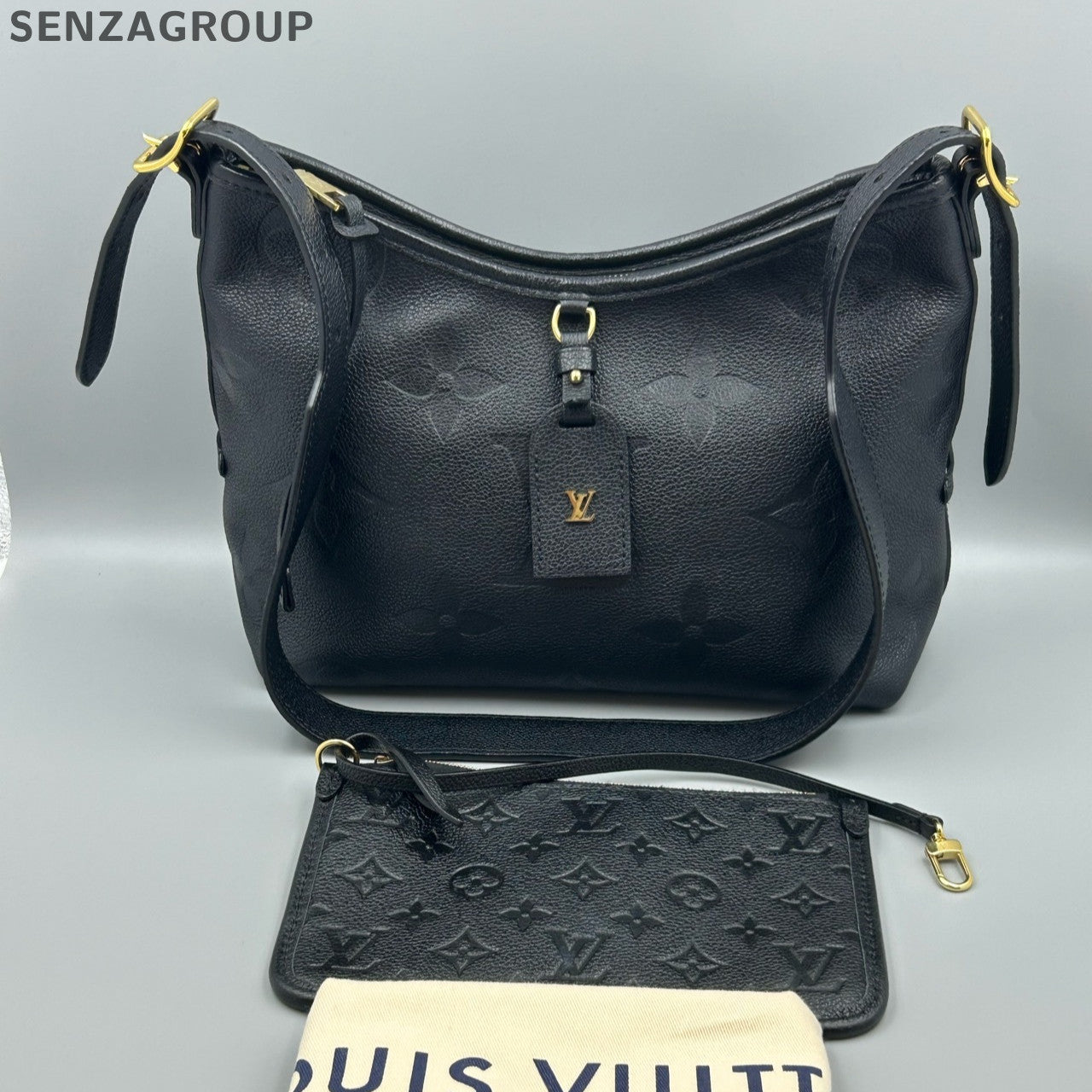Louis Vuitton Carryall PM Black Empreinte Leather Crossbody Bag Women