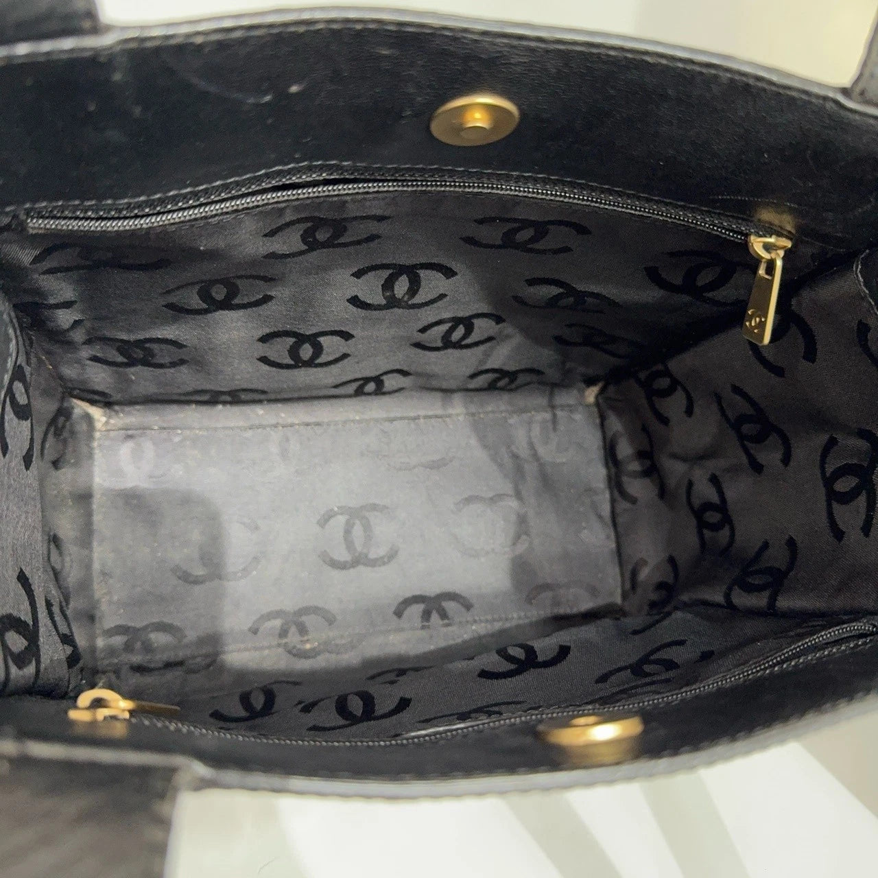 CHANEL Camellia Hollow Black Gold Handbag For Women