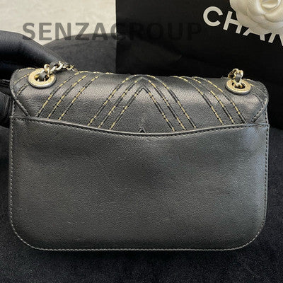 Chanel Cuba Collection Black Gold Chain Shoulder Crossbody Bag Classic