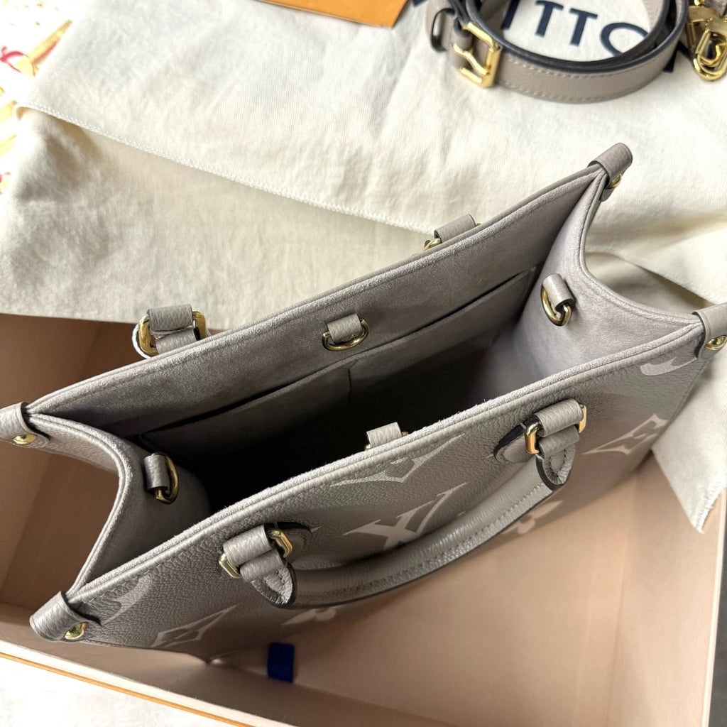 Louis Vuitton OnTheGo Gray Tote Bag Excellent