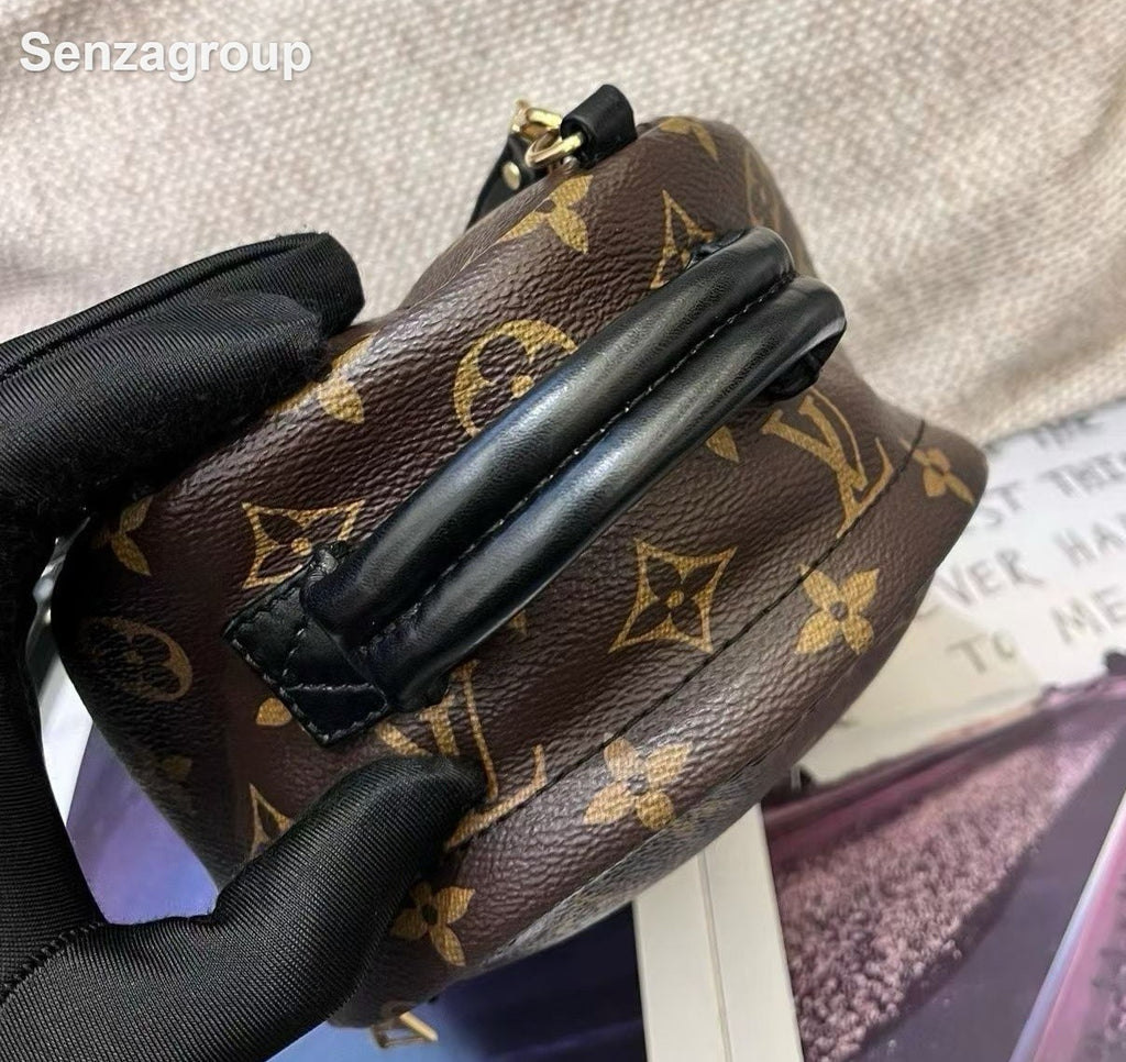 Louis Vuitton Monogram Canvas Mini Backpack Brown Gold Used Women Classic