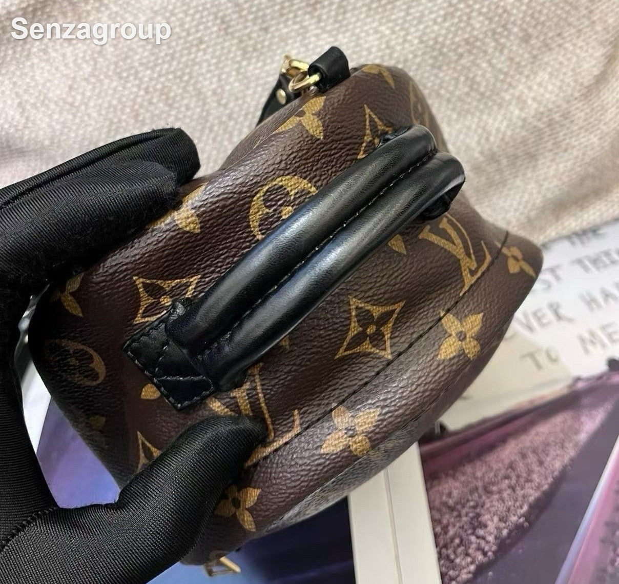 Louis Vuitton Monogram Canvas Mini Backpack Brown Gold Used Women Classic