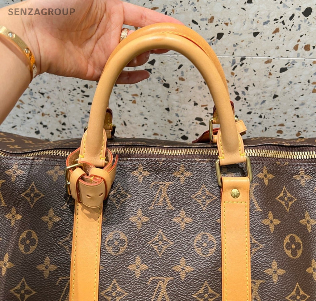Louis Vuitton Keepall Monogram Macassar Top Handle Bag Crossbody Unisex Adults