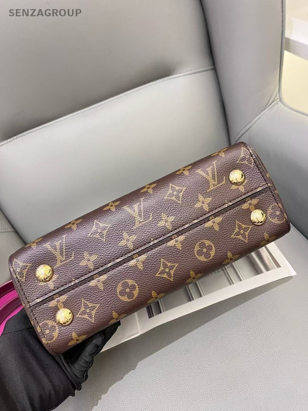 Louis Vuitton Cluny bb Top Handle 2way Shoulder Handbag Women Brown