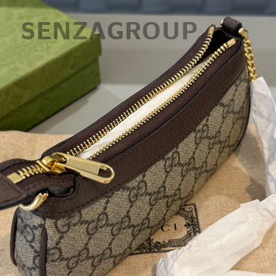 Gucci GG Marmont Mini Chain Shoulder Bag Brown Gold Hardware Classic Women