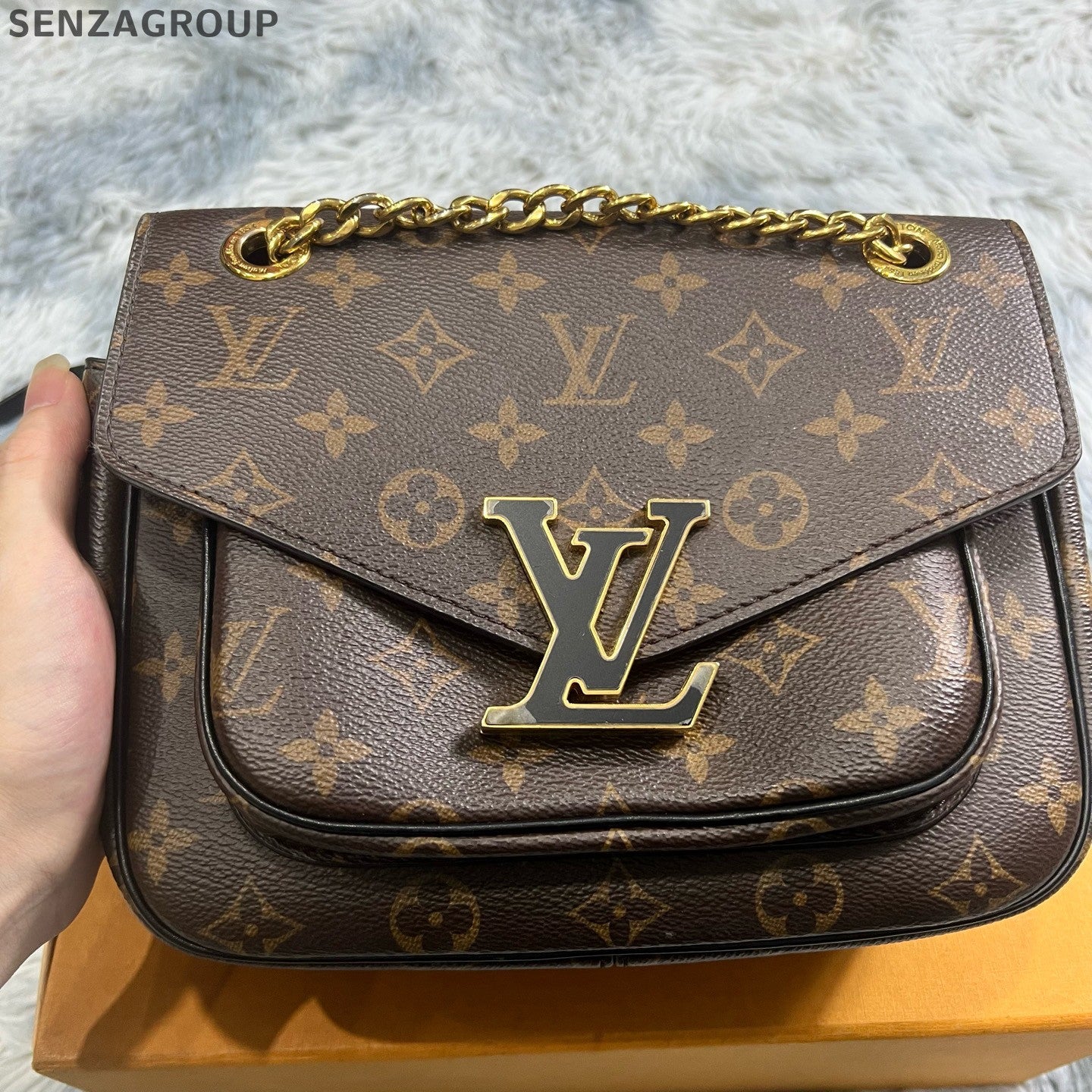 Louis Vuitton Monogram Messenger Chain Crossbody Bag for Women