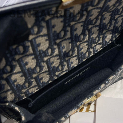 Dior Small Montaigne 30 Blue Oblique Chain Shoulder Crossbody Bag