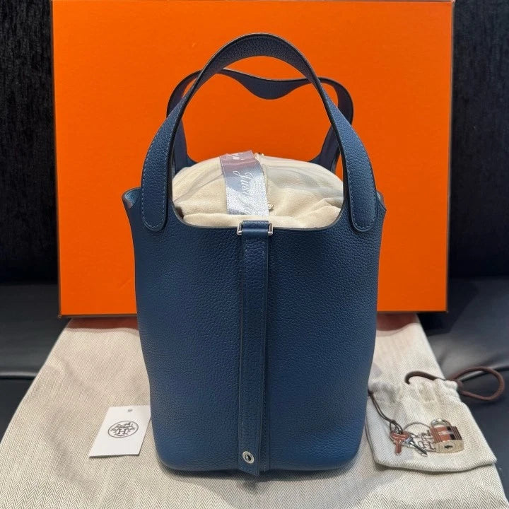 Hermès Picotin Lock 18 Bucket Top Handle Bag Blue Women Fashion D