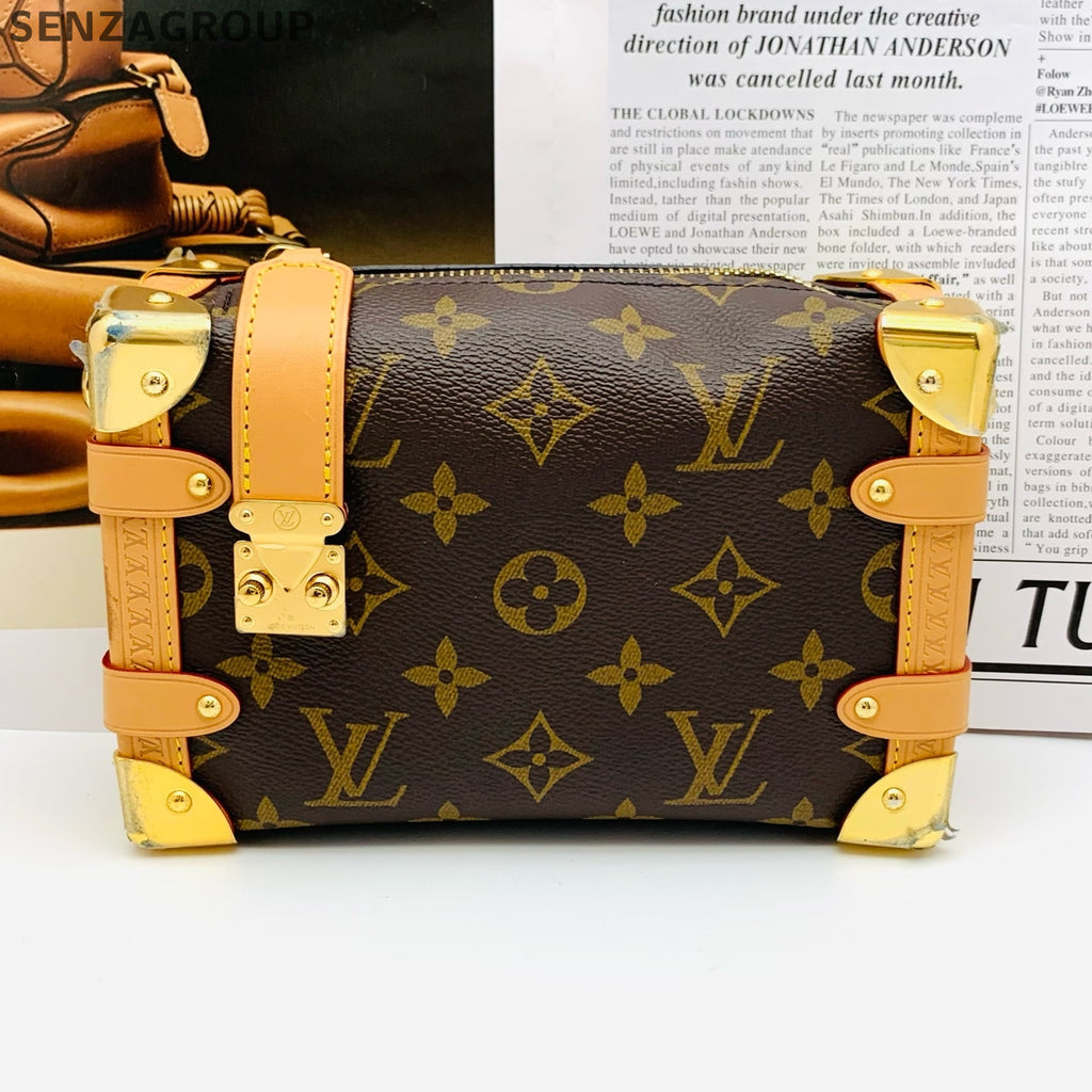 Louis Vuitton Soft Trunk Small Monogram Shoulder Crossbody Bag Brown Gold