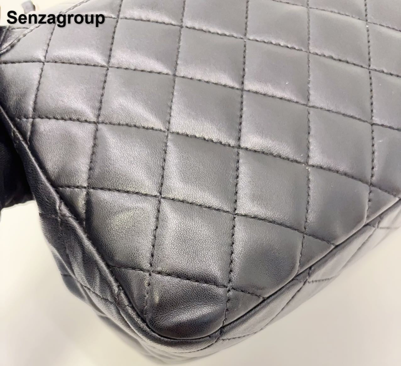 Chanel Classic Flap Chain Shoulder Crossbody Black Silver Diamond Women Fashion