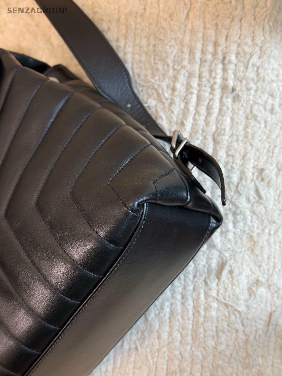 YSL Saint Laurent LouLou Backpack PM Top Handle Shoulder bag Black Women