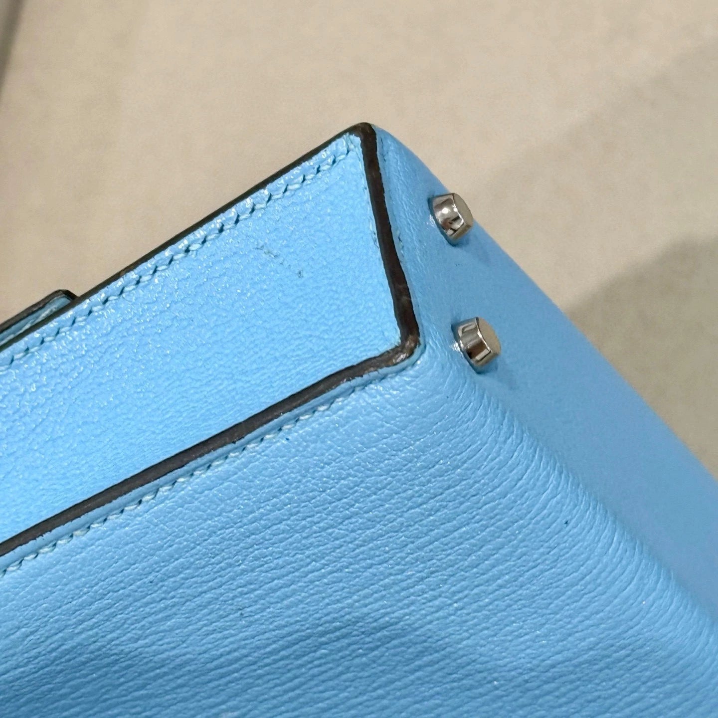 Hermes Verrou Mini Candy Blue Leather Shoulder Bag Women