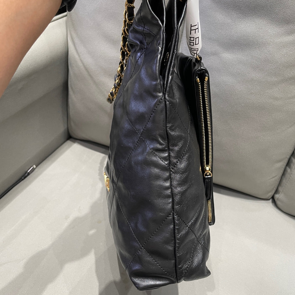 Chanel 22 Bag Small Black Gold Chain Shoulder Crossbody Bag