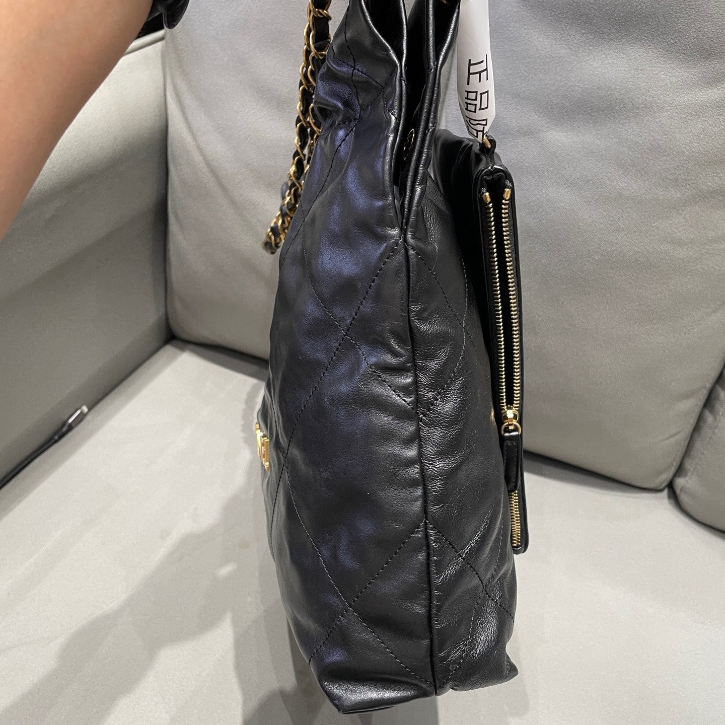 Chanel 22 Bag Small Black Gold Chain Shoulder Crossbody Bag