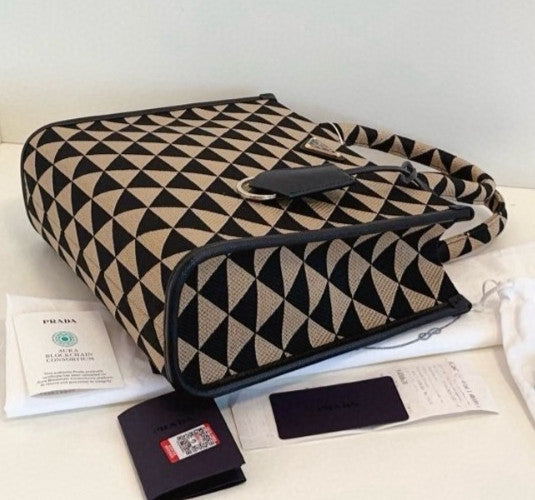 PRADA Symbole Embroidery tote Small 2WAY Shoulder bag