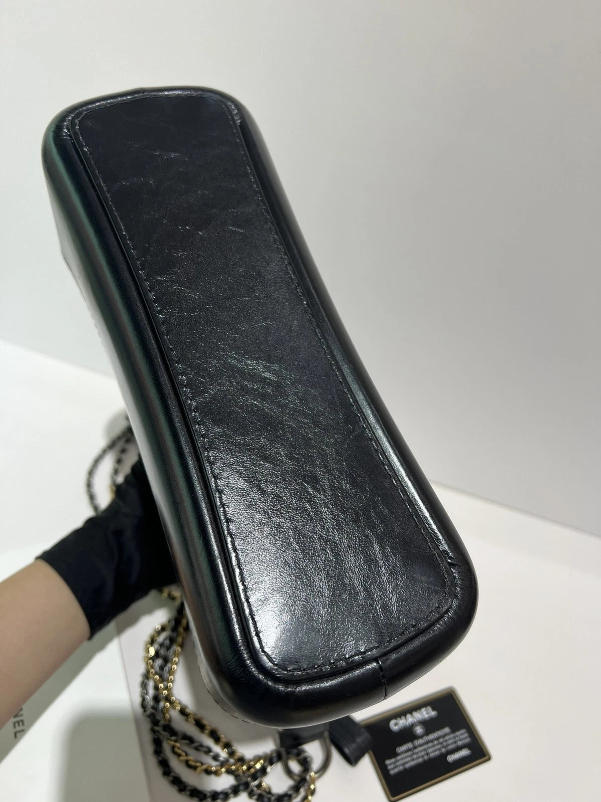 CHANEL Blue Black Medium Shoulder Bag For Women