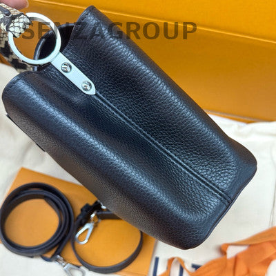 Louis Vuitton Capucines MM Black Silver Handbag Shoulder Bag Classic Women