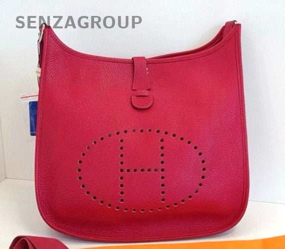 Hermes Evelyne 33 2ways Shoulder Crossbody Bag Red Women casual style