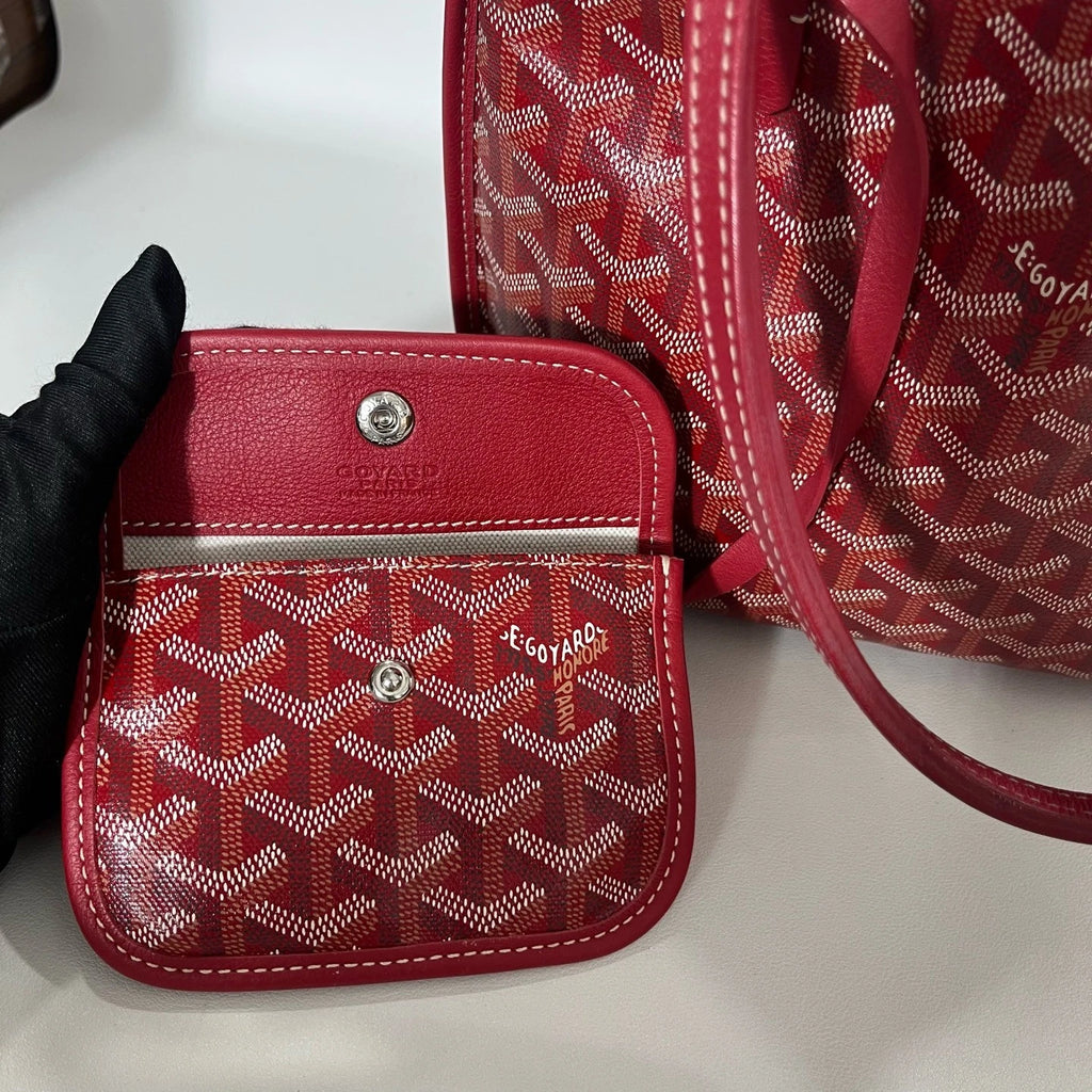 Goyard Red Mini Canvas Tote Bag For Women