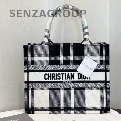 Dior Small Book Tote Bag in Black & White - Women's Fashion Tote