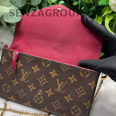 Louis Vuitton Monogram WOC Chain Crossbody Bag Brown Gold Women