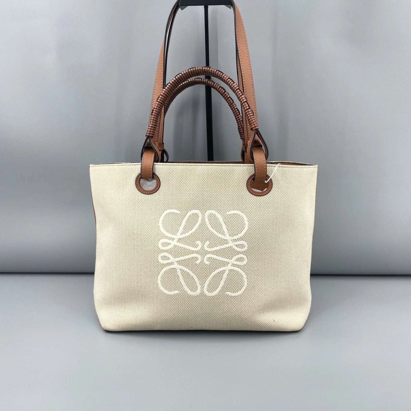 LOEWE Canvas Brown Leather Tote Bag For Women