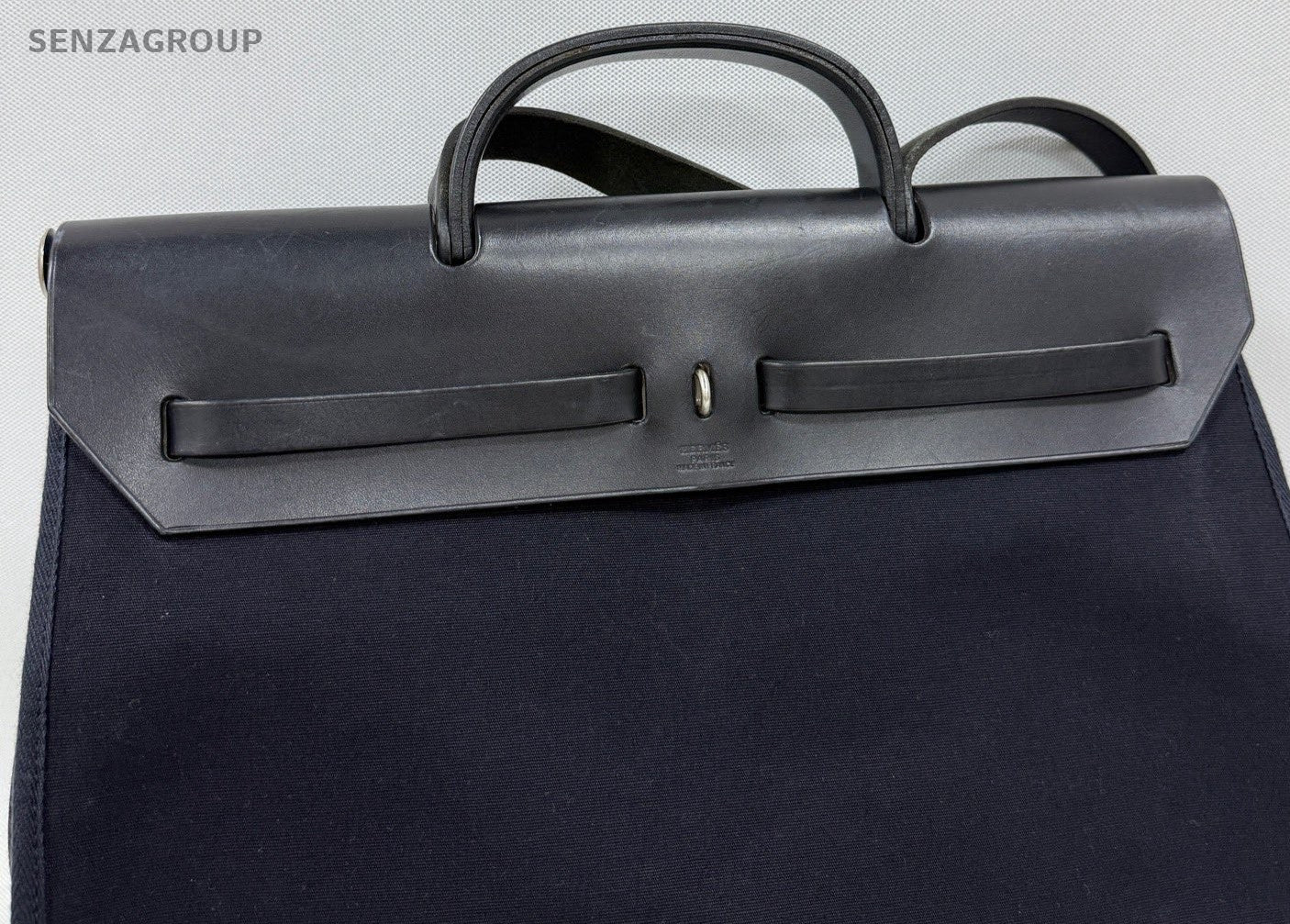 Hermes herbag 39 vtg Canvas Top Handle Shoulder Bag Black Unisex Adults