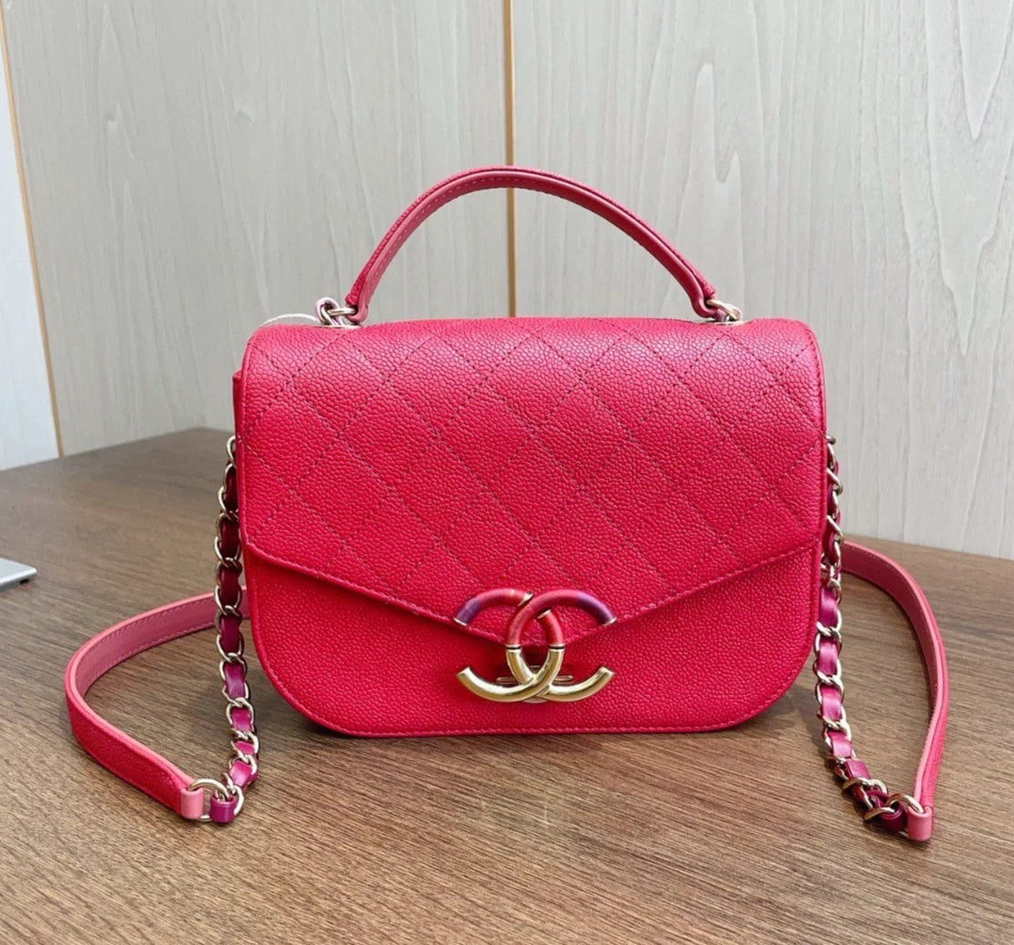 Chanel Coco Curve Cuba Calfskin Message Bag Top Handle Bag Shoulder Bag Women