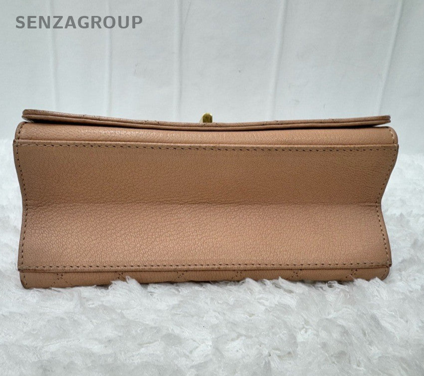 Chanel 2.55 Chain Diamond Top Handle Bag Crossbody Pink Gold Women Classic