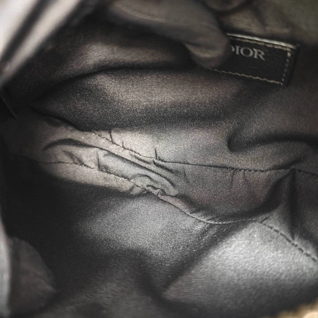 Dior Monogram Canvas Embroidered Saddle Shoulder Crossbody Bag Women