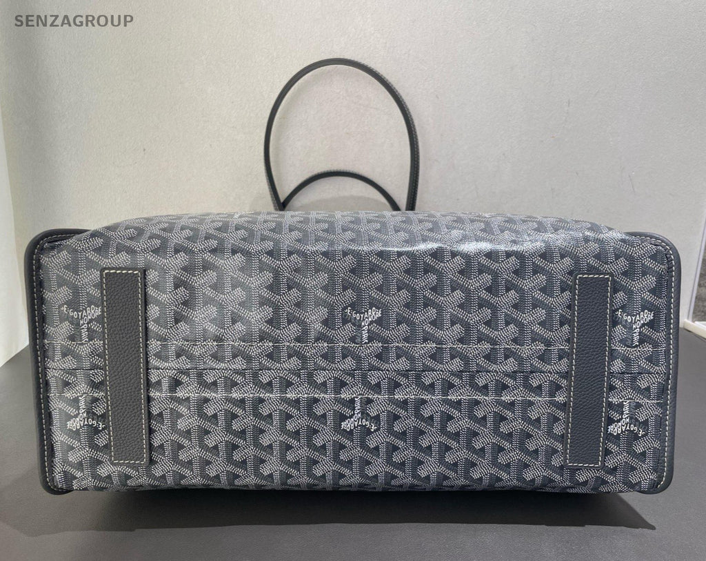 Goyard Hardy Tote PM Canvas Calfskin Shoulder Bag Gray Silver Unisex Adults