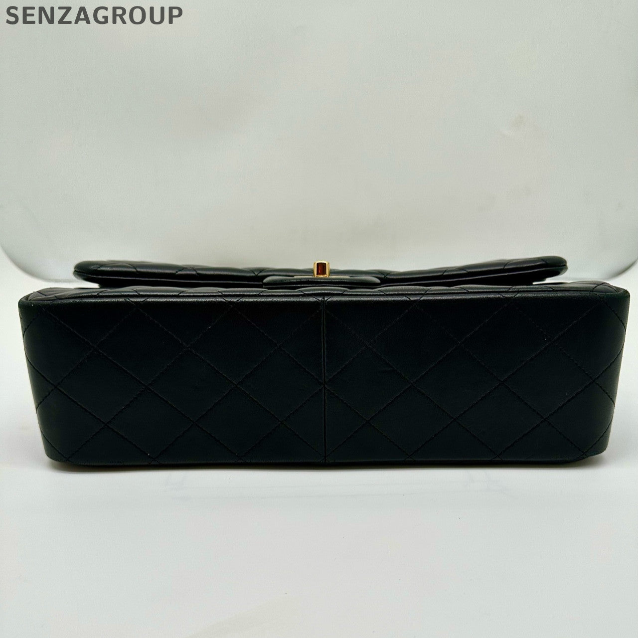 Chanel Classic Flap Jumbo Lambskin Shoulder Bag Black Gold