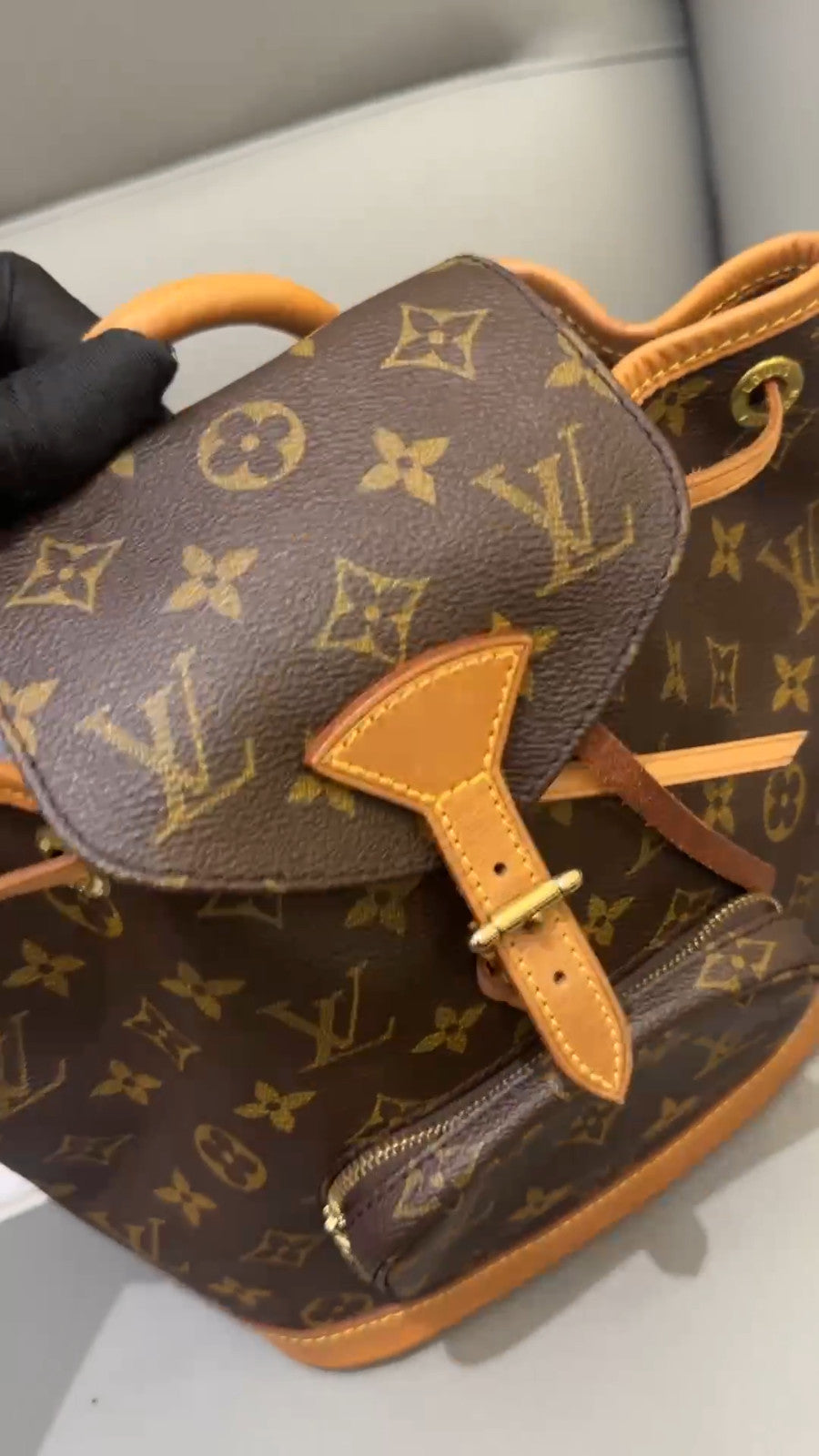 Louis Vuitton Backpack PM Monogram Drawstring Shoulder bag Vintage