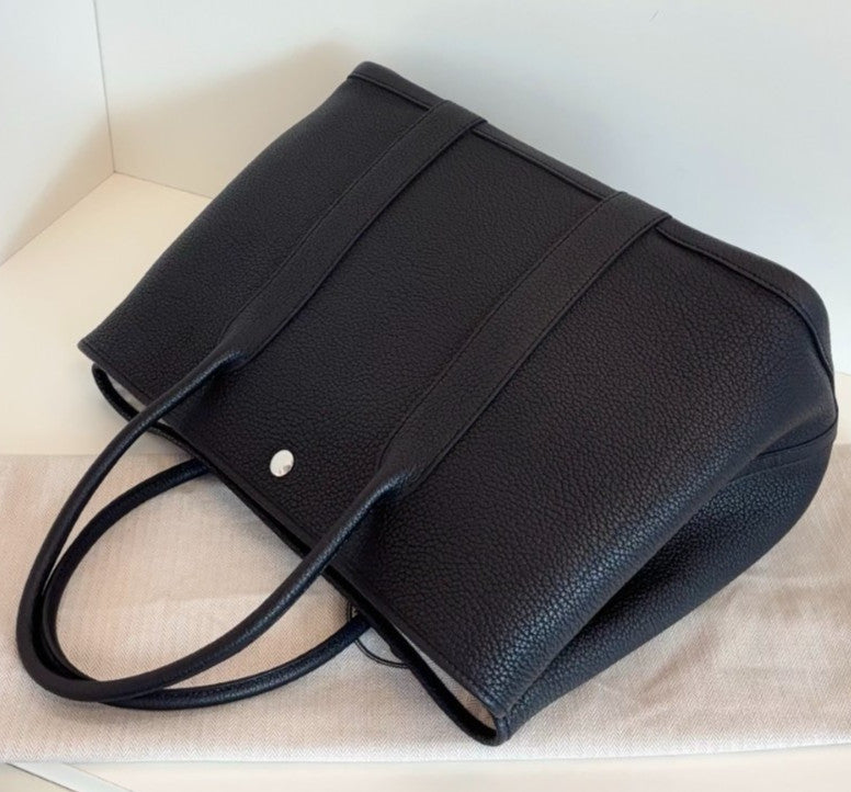 Hermes Garden Party36 Top Handle Bag Black Silver Unisex Adults Classic Fashion