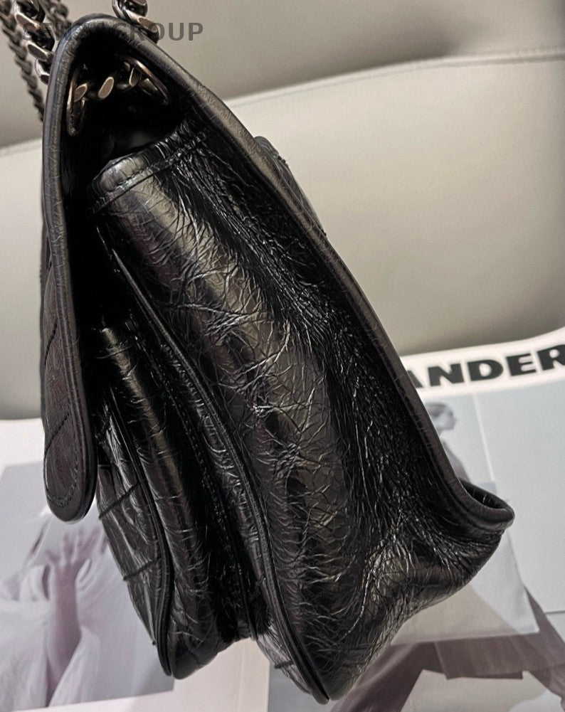 Saint Laurent Niki MM Chain Shoulder Bag Black Used Women Classic Fashion