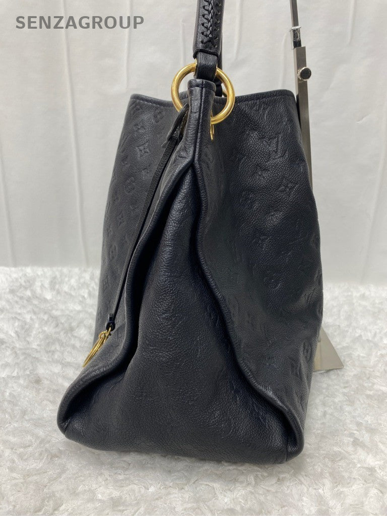 Louis Vuitton Monogram Tote Top Handle Bag Black Gold Women Classic Fashion