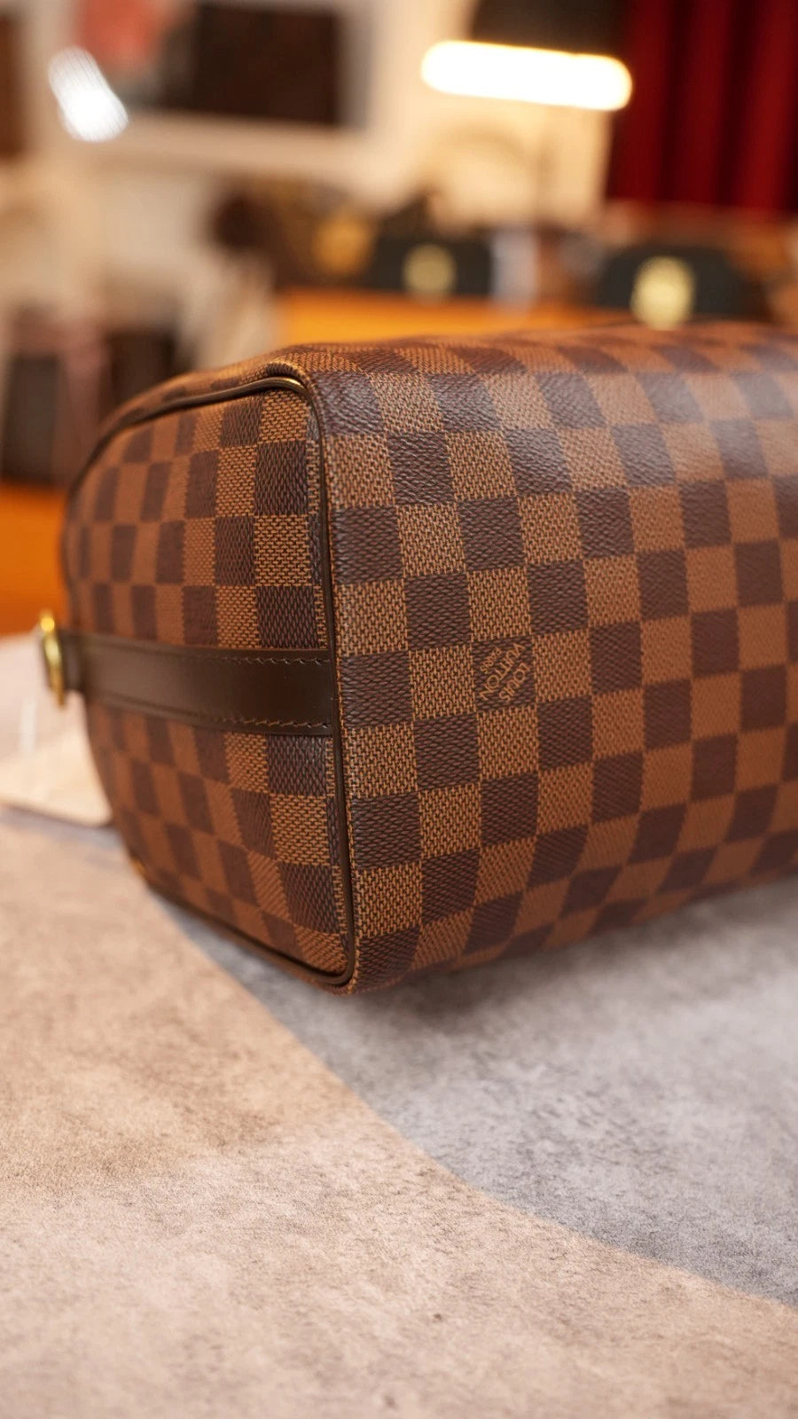 Louis Vuitton Speedy25 Damier Brown Shoulder Bag Top Handle Bag Excellent