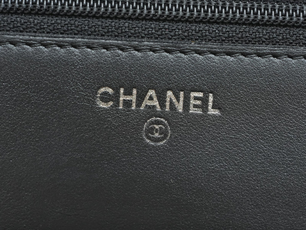 CHANEL Camellia Woc Chain Shoulder bag Crossbody Black Silver Women