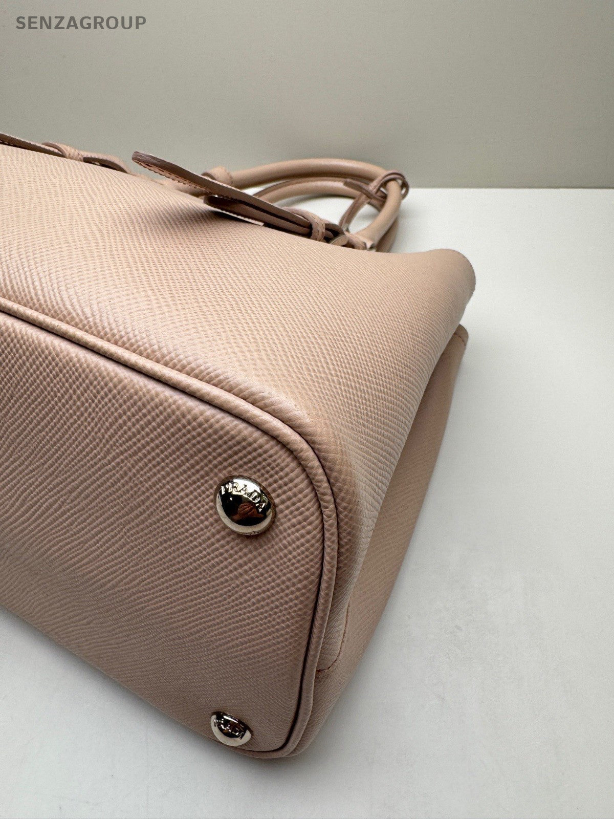 PRADA SAFFIANO PM Top Handle Handbag Nude pink Women Classic