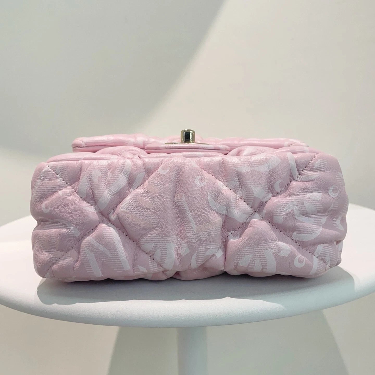 Chanel Puffy Square Flap Bag Crossbody &amp; Shoulder Bag Light Pink