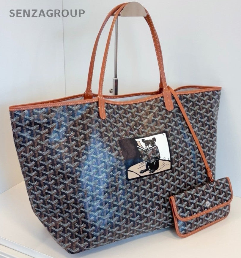 Goyard SaintLouis GM Tote Shoulder Bag Brown Used Women Classic Fashion