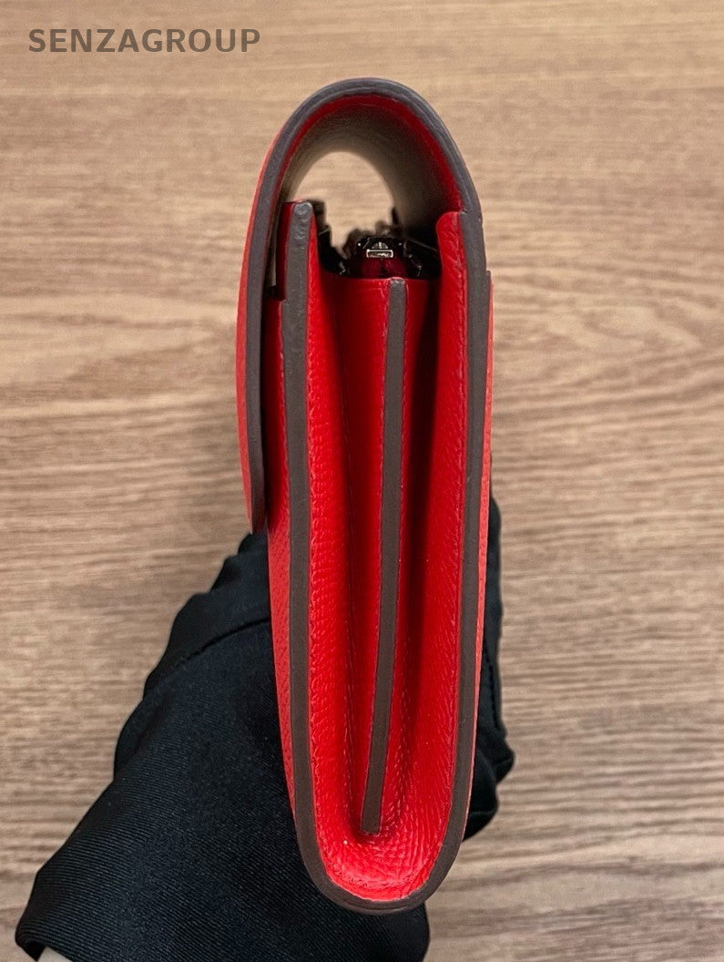 Hermes Constance Wallet Heart-shaped red enamel Epsom Leather Women