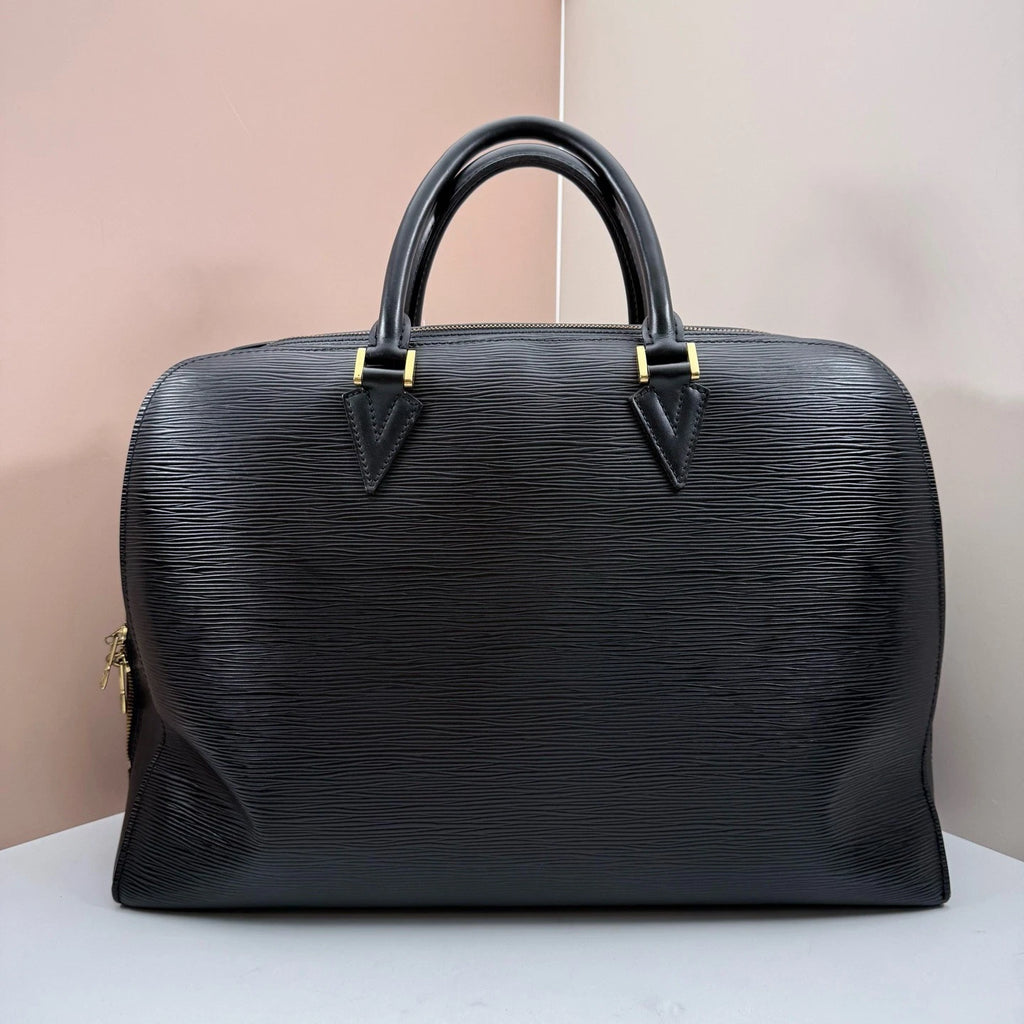 Louis Vuitton Epi Sorbonne Top Handle Bag Black Gold Used Women Classic