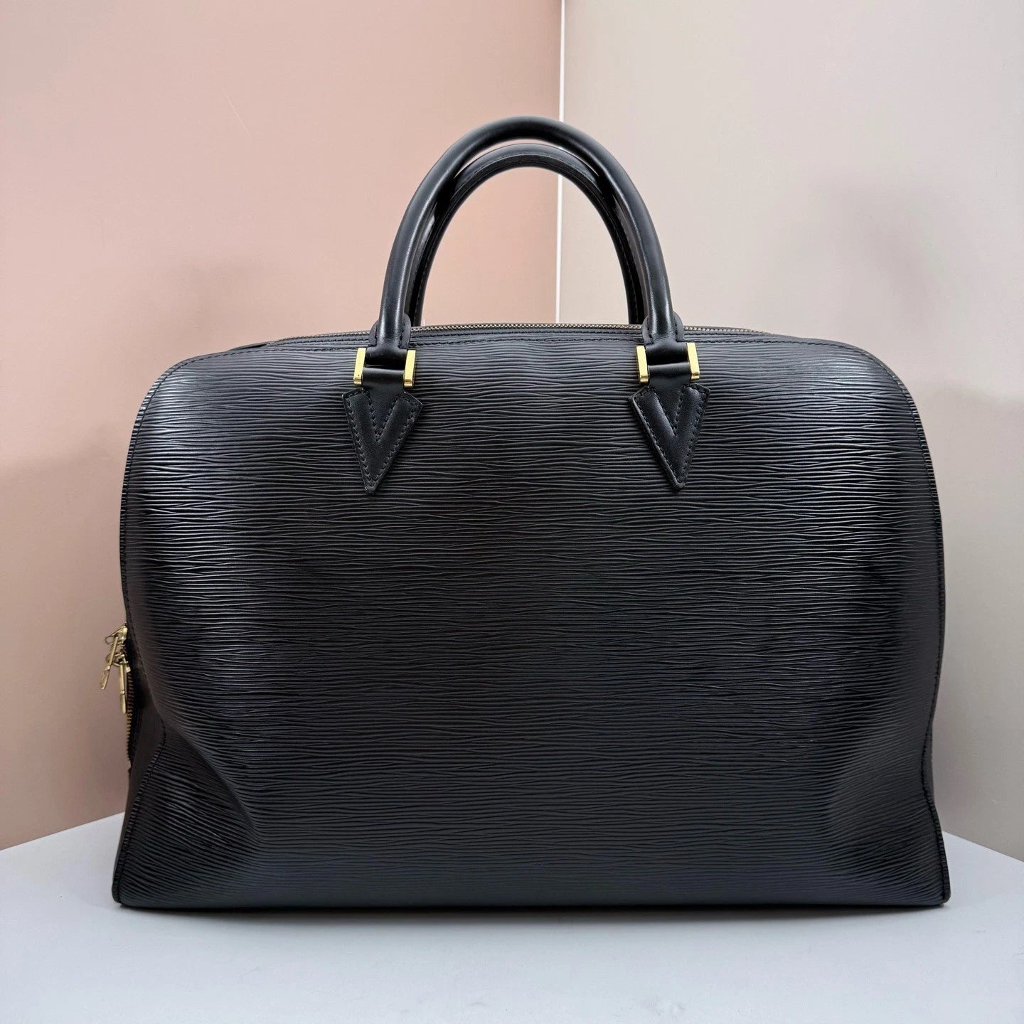 Louis Vuitton Epi Sorbonne Top Handle Bag Black Gold Used Women Classic